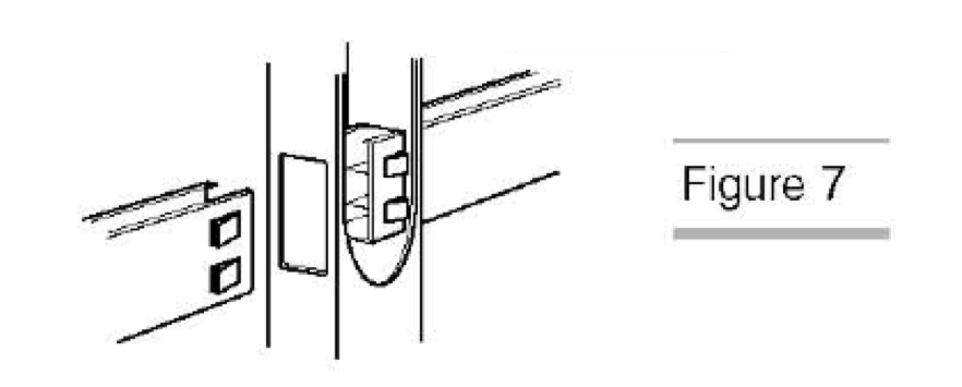 Slide the rail into the bottom hole in the post (Fig.7)