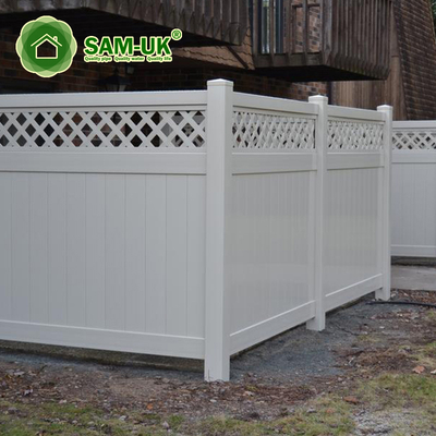 5' x 8' veranda vinyl privacy fencing with top lattice