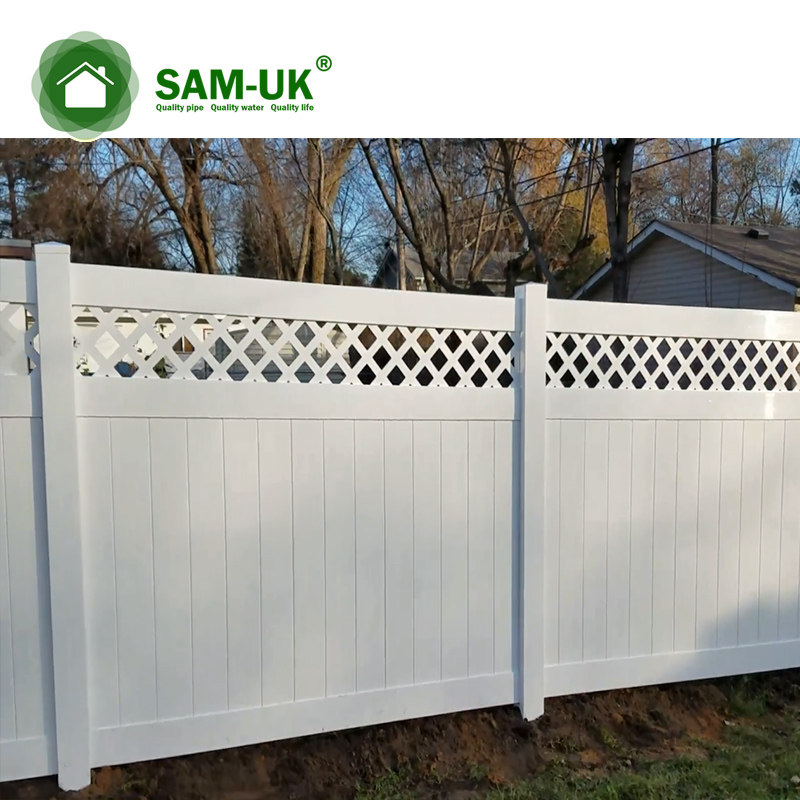 5' x 8' vinyl private fence with top lattice for outdoor backyard