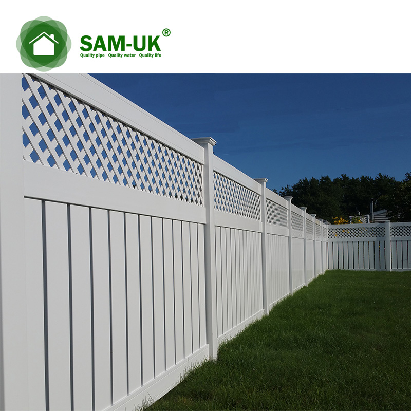6 x 8 semi private vinyl fencing with lattice top backyard