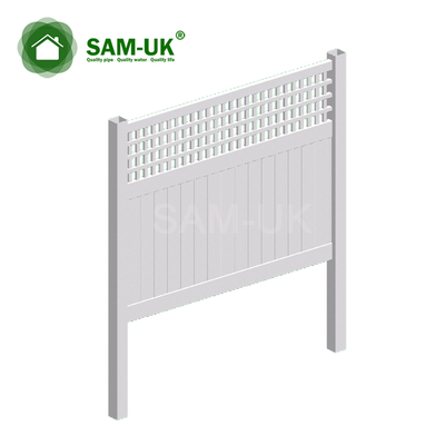6' x 8' rackable vinyl privacy fence with top lattice