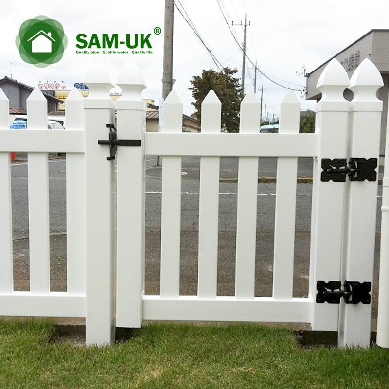 white Plastic PVC Vinyl picket outdoor removable temporary fence