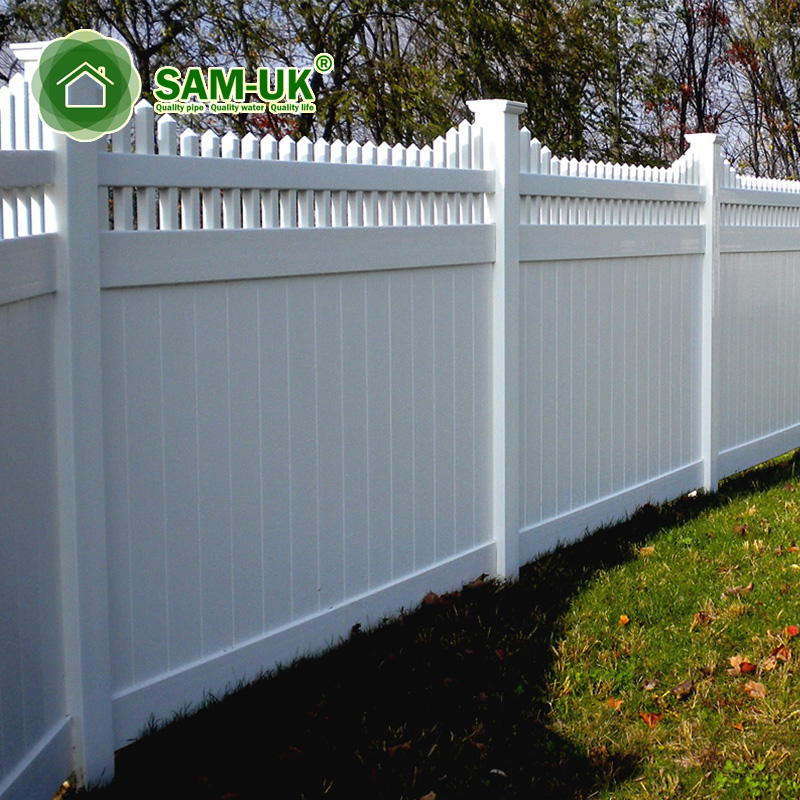 White Vinyl Panel Garden Privacy Pvc Fence