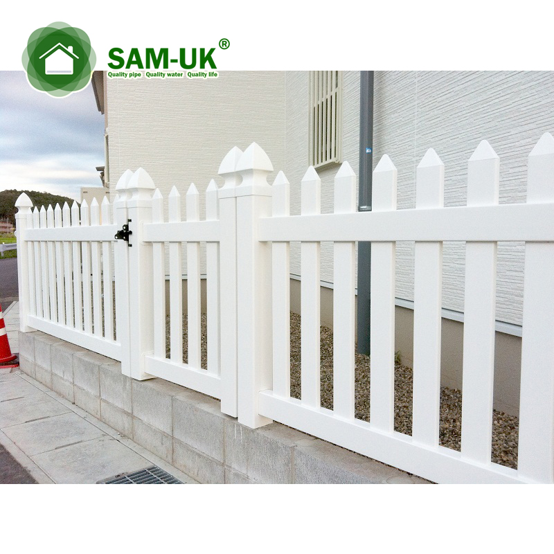 white Plastic PVC Vinyl picket outdoor removable temporary fence