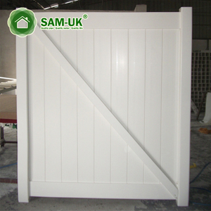 wide privacy fence automatic gate white