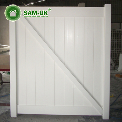 wide privacy fence automatic gate white
