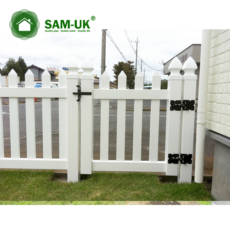 white Plastic PVC Vinyl picket outdoor removable temporary fence