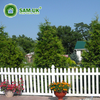 High privacy white plastic picket weave fencing cheap vinyl fence with top picket