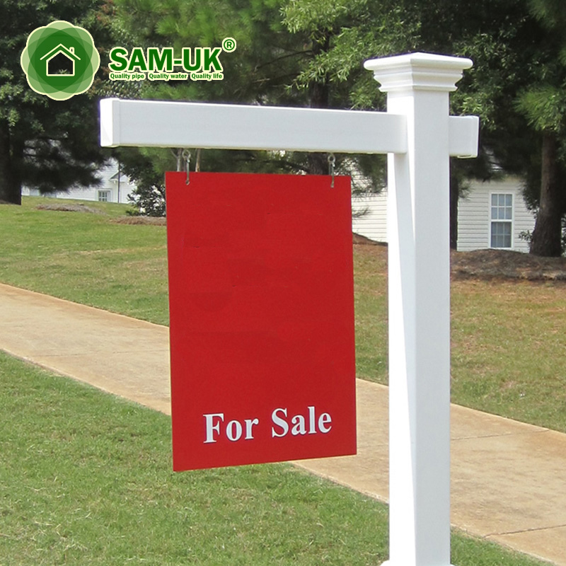 White Free Standing Vinyl Real Estate Sign Post