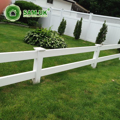 Heavy Duty White 2 Rail Horse Fencing PVC Vinyl Ranch Fence
