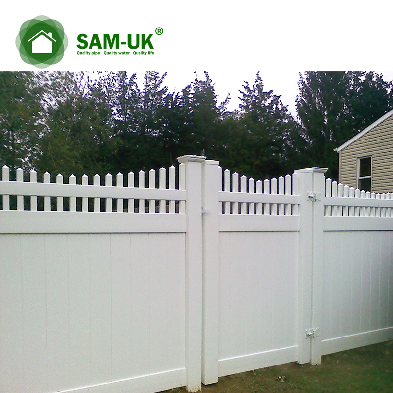 White Vinyl Panel Garden Privacy Pvc Fence