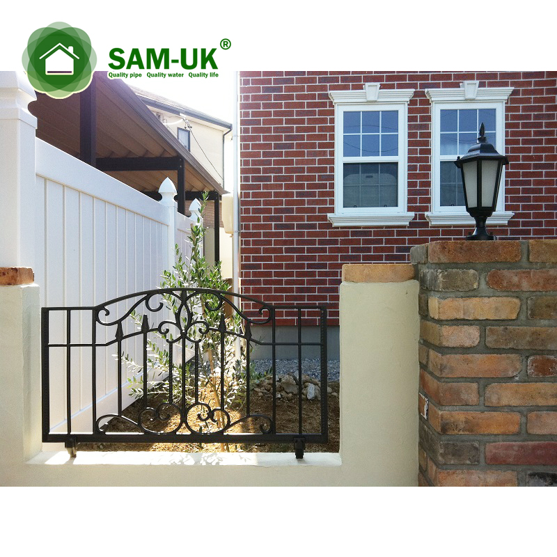 white cheap vinyl semi privacy fence