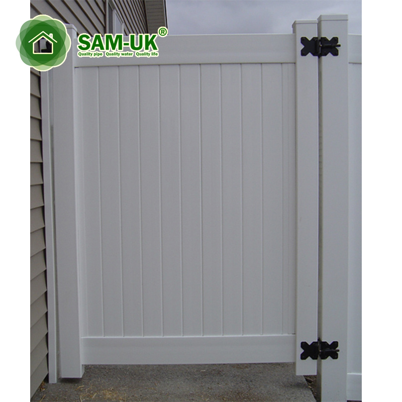 wide privacy fence automatic gate white
