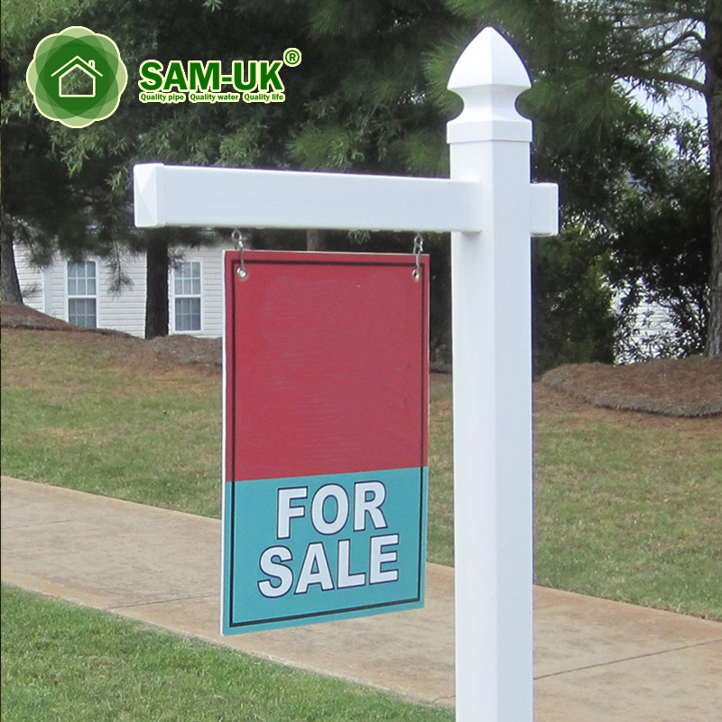 White Free Standing Vinyl Real Estate Sign Post