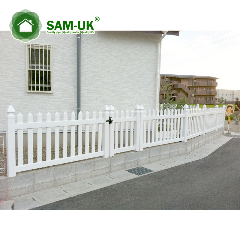 white Plastic PVC Vinyl picket outdoor removable temporary fence